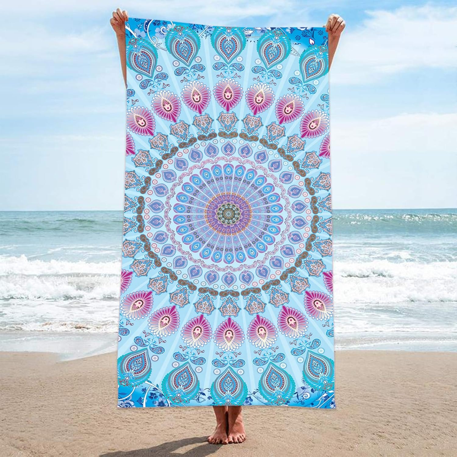 1pc strandhanddoeken met octopuspatroon, ideaal voor familie, vrienden, sneldrogend, zandvrij, voor bad, yoga, toerisme, strand, kamperen en zwemmen.: Xs (oud) / Rood