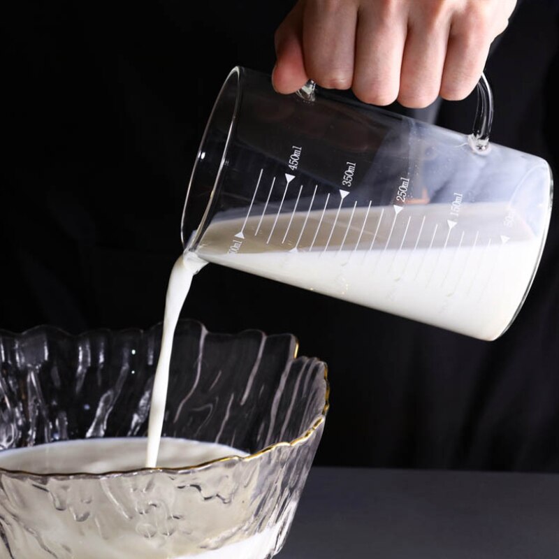 High Borosilicate Glass Measuring Cup Transparent Milk Cups With Scale High Temperature Resistant Clear Cup Kitchen Accesssories