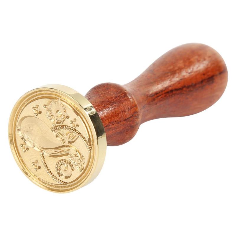 Retro vokssegl stempel 26 bogstaver a - z alfabet bogstav træstempel udskift kobberhoved hobbyværktøjssæt forsegling voksretro vokssegl s: Q