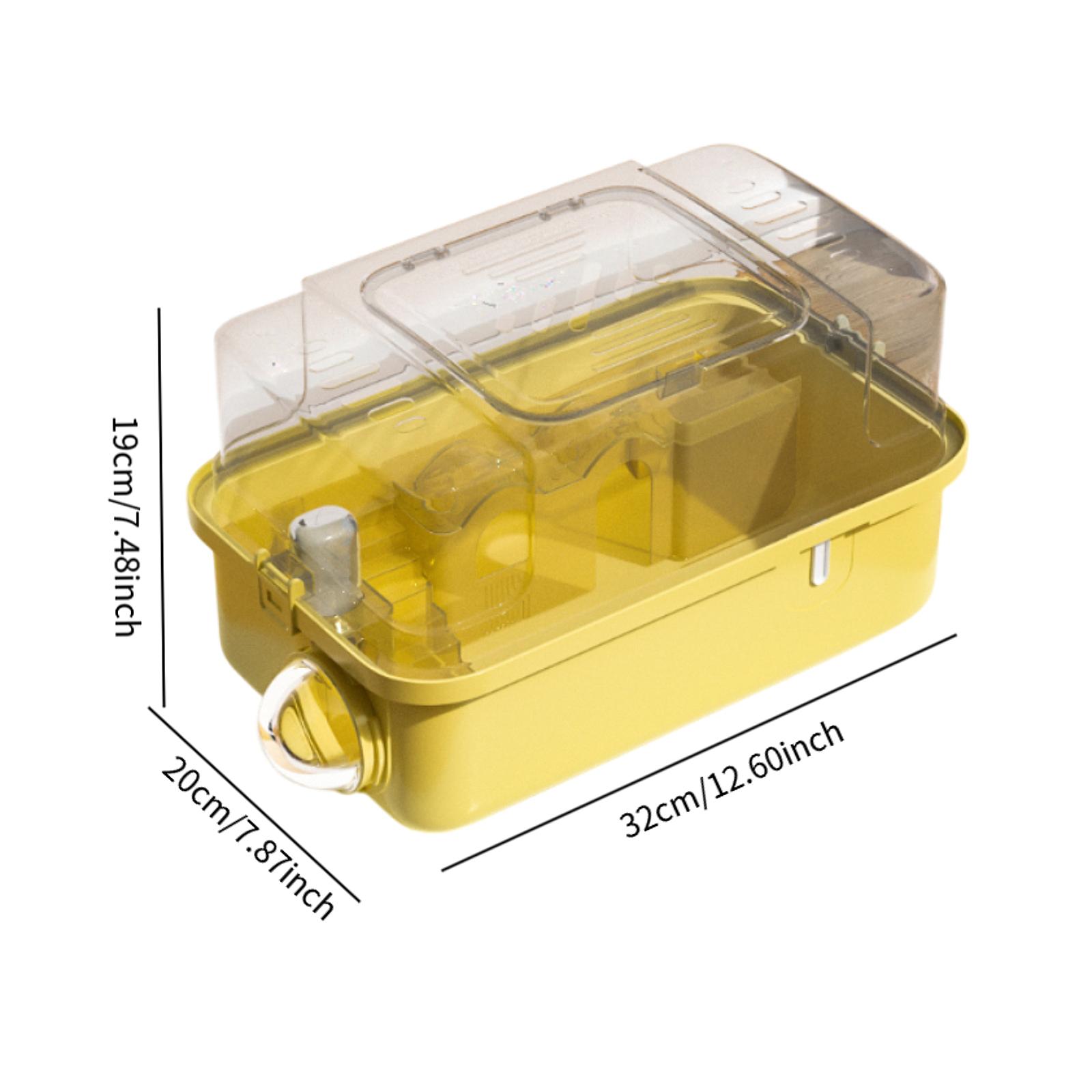 Guinea Pig Travel Hamster Carrier Cage for Gerbil Sugar Glider Dwarf Hamster Mesh Breathable Small Animal Bird Handbag Carry: Yellow