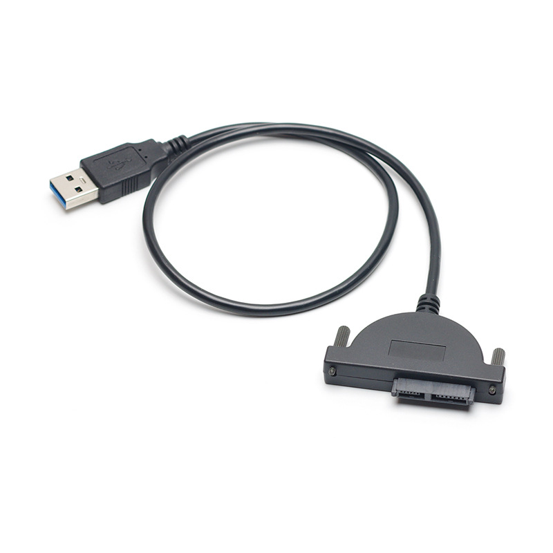 Câble USB 2.0 vers SATA 7 + 6 broches, cordon de lecteur CD/DVD-ROM, adaptateur de pilote optique, câble de transfert de données pour PC portable et ordinateur portable: Default Title