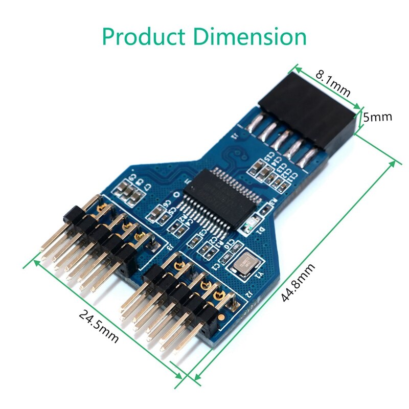 3-Port USB 2.0 Hub Module Vertical Installation for Desktop, Keyboard, Mouse, USB Flash Drive