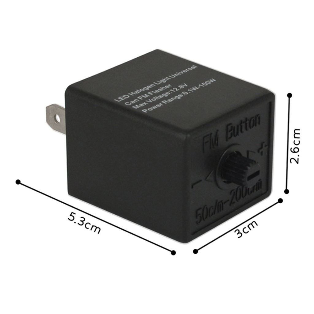 12V/24V 3 Pin Universal Motorcycle Flasher Relay LED Turn Signals Indicator Resistor Fix Kit w/ Cable- Black