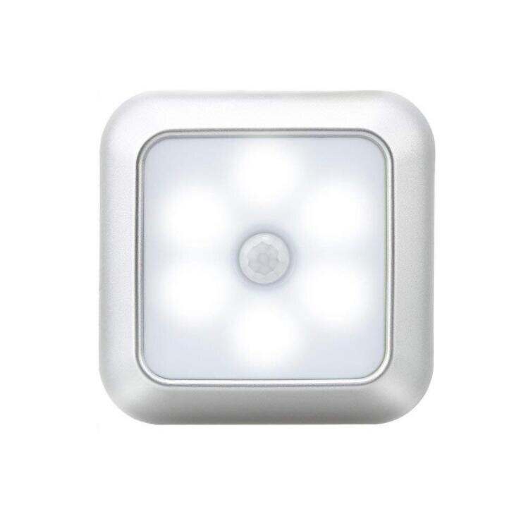 6 Led Smart Motion Sensor Led Verlichting Voor Kamer Nachtlampje Batterij Aangedreven Gangpad Verlichting Hal Pathway Wc Trappen lamp: Cold White