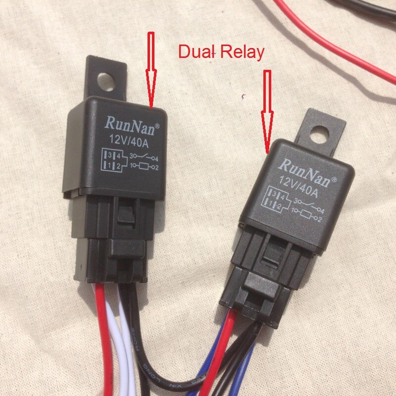 Universal 12v 260w Car light power switch 2x 40A relay harness lamp on off switch cable for Headlight spotlight Offroad lamp