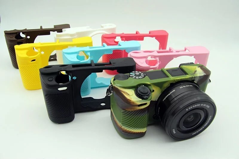 Bonita bolsa suave para cámara de vídeo para Sony A6300 A6400, funda de silicona, funda de cuerpo de goma