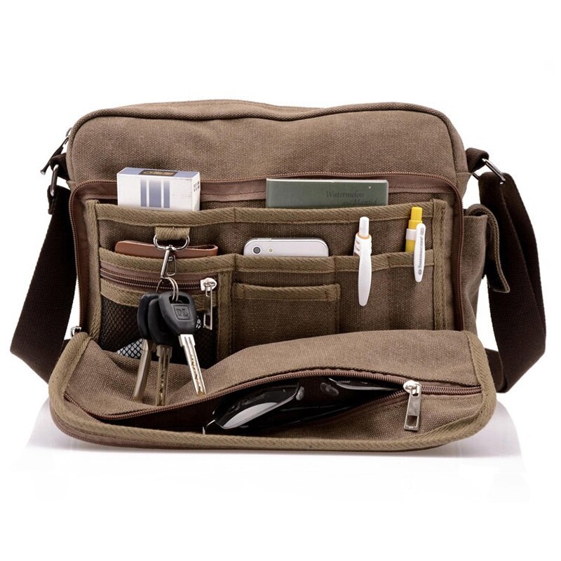 Lona masculina multifunction messenger sacos de ombro sólidos maletas mala bolsa de bolso para sacos de escritório ao ar livre bolsa de viagem