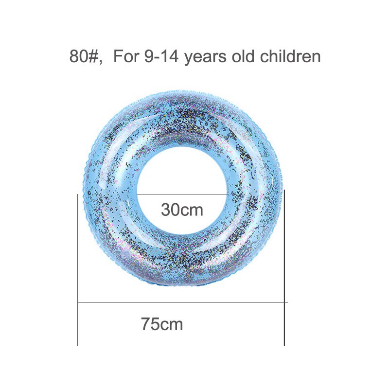 Swimming Ring 4Size For Child Adults Girls Summer Swimming Pool Inflatable Water Sports Accessory Pink Blue Beach Float Ring: Blue 80