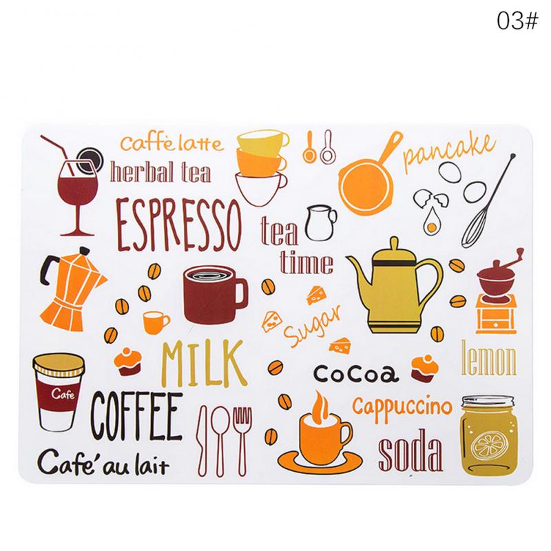 PVC Dining Table Pad Heat Resistant Placemat Tray Spoon Pad Drink Glass Coaster PVC Table Mat Insulation Waterproof: C