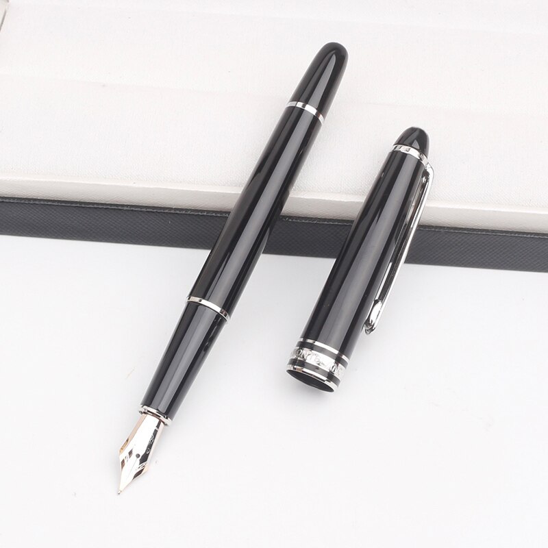 Luksus mon sort harpiks kuglepen business blance rullekuglepenne bedste mb fyldepenne til skrivning: Sølv-fyldepen