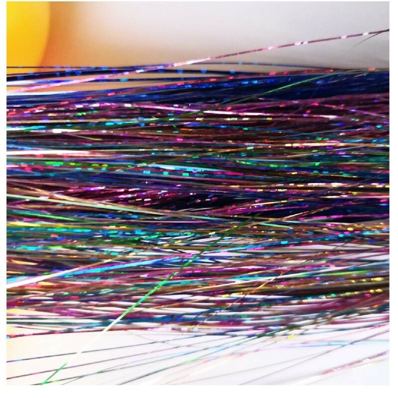 Extensions de cheveux scintillants holographiques pour femme, 200 mèches, 90cm, style Hippie