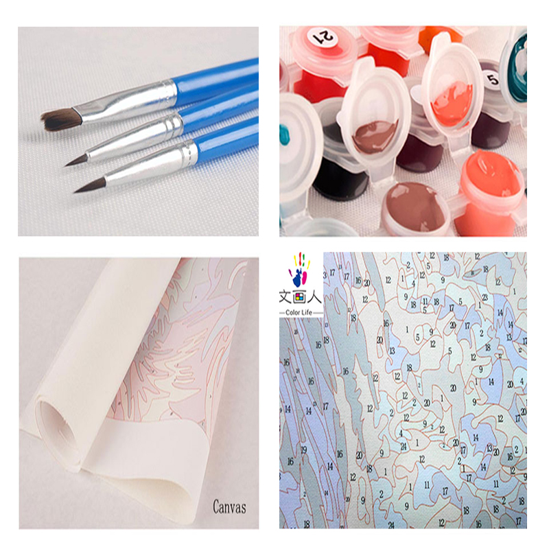 diy paints by numbers chinese Classical peacock pictures paintings by numbers animals on canvas drawing with kits for hoom