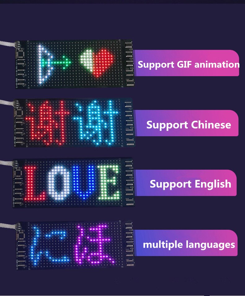 Bluetooth Programmable Rgb Flexible Led Module 16*32 Pixel Display Matrix Sign Android Ios Application Control Led mask Screen