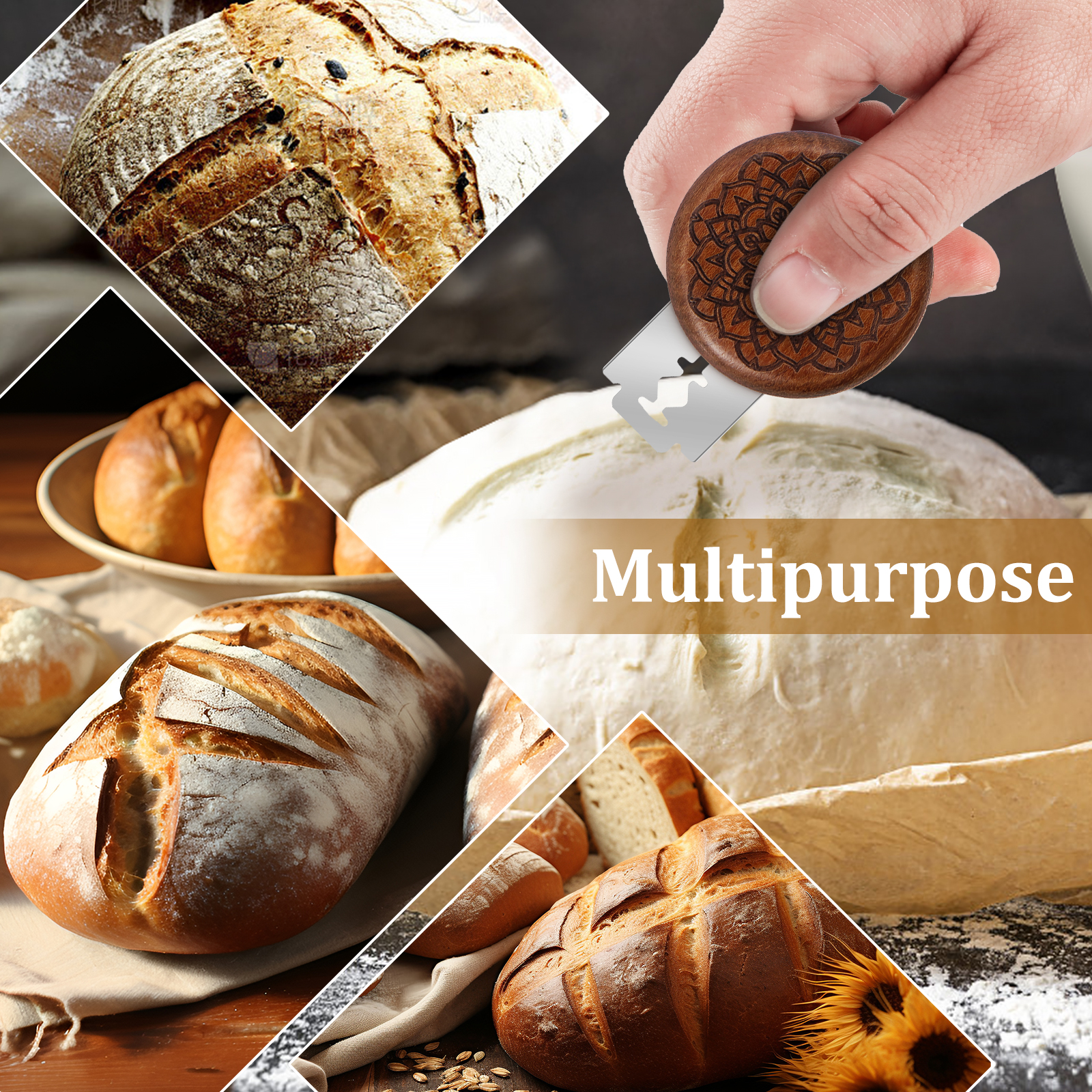 Holz Brot Messer Brot Bäckerei Lahm Werkzeuge Französisch Brot Torschütze Backen Quelle Teig Brot Messer Cutter Werkzeuge DIY Sauerteig Brot