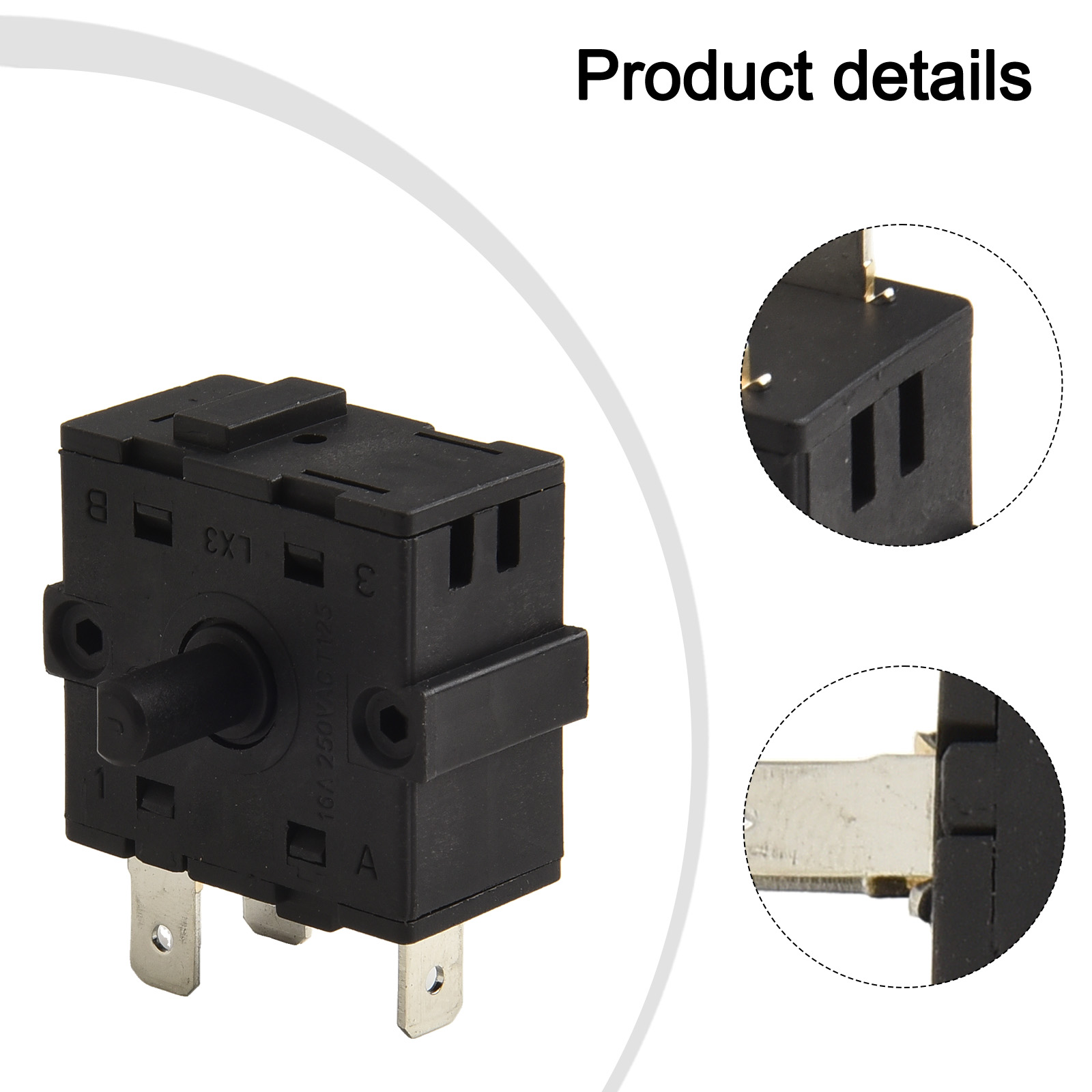 Verwarmer Schakelaar - 3/5 Pin Selector - 16A 250V - Elektrisch Verwarming Onderdeel