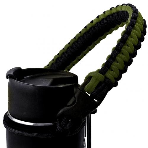 Water Bottle Safety Ring Strap RopeDurable Soft Bottle Carrier Handle Carrier for Hydro Flask Wide Mouth: Amry Green