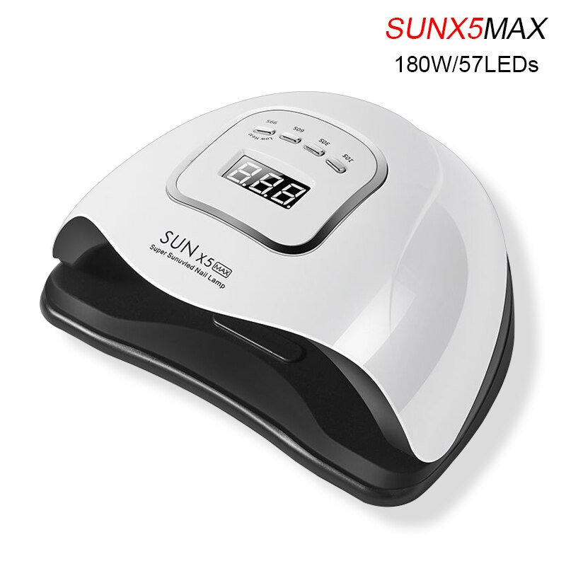 Lámpara de uñas LED UV , alta potencia, 180W, para manicura, hielo, 10S, secado rápido, esmalte de Gel,: SUNX5MAX / US