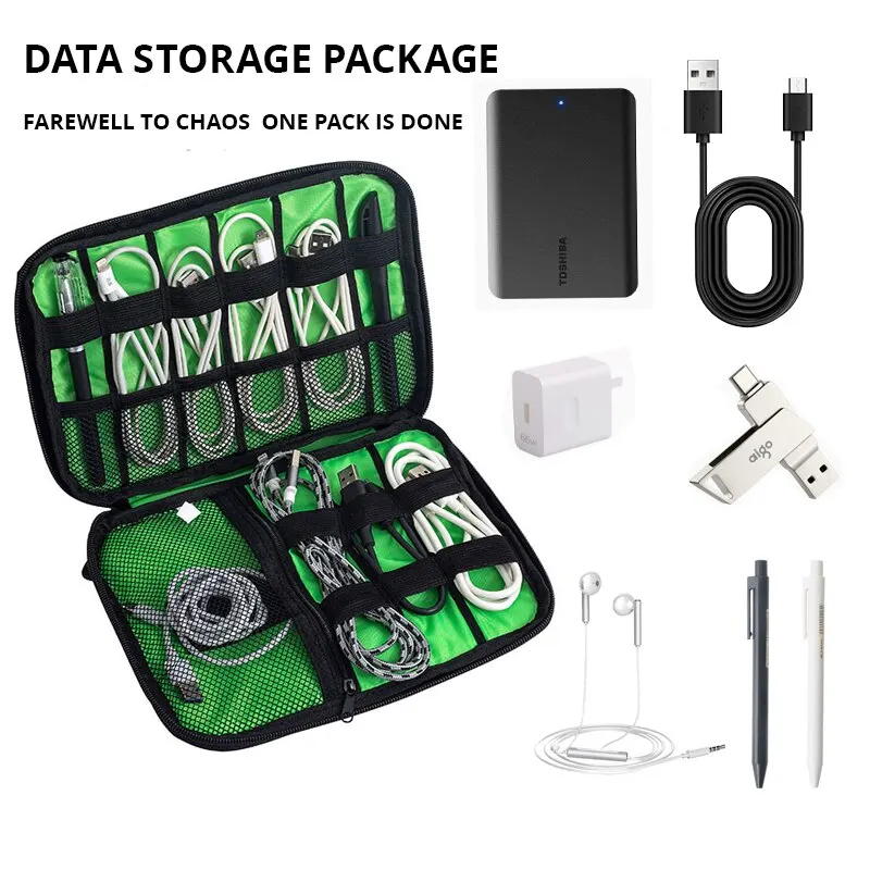 Sac de rangement de câbles, organisateur électronique numérique étanche, sac de rangement de prise de chargeur de ligne de données USB Portable, organisateur de câbles de voyage