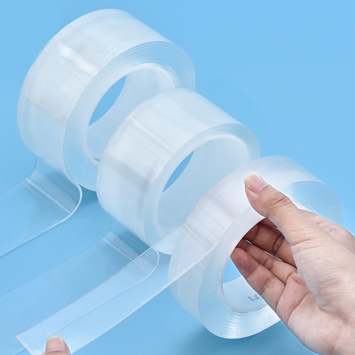 1 Roll Herbruikbare Transparante dubbelzijdige Tape Kan Wasbaar Vaststelling Geen Spoor Gel dubbelzijdige Tape Auto Thuis DIY