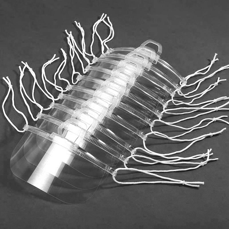 10pcs PET Health Care Tool Transparent Masks Permanent Anti Fog Catering Food Hotel Plastic Kitchen Restaurant Masks Anti-saliva: 10pcs  boxed