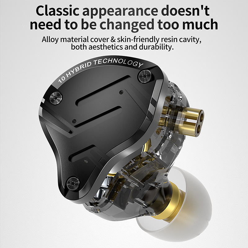 Kz zs10 pro x de alta fidelidade graves metal híbrido in-ear fone de ouvido esporte com cancelamento de ruído fones de ouvido kz