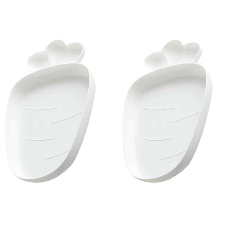 2 stk gulerod form snack fad slik frugt tallerken tør mad tallerken skål plast serveringsplade hjem dekorationer: 2 stk hvid