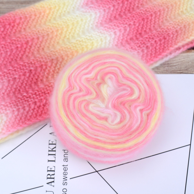 100g Long Plush Mohair Wool Blend Yarn for Hand-Knitting Fine DIY Crochet Thread Socks Scarves Sweaters Blankets: army green