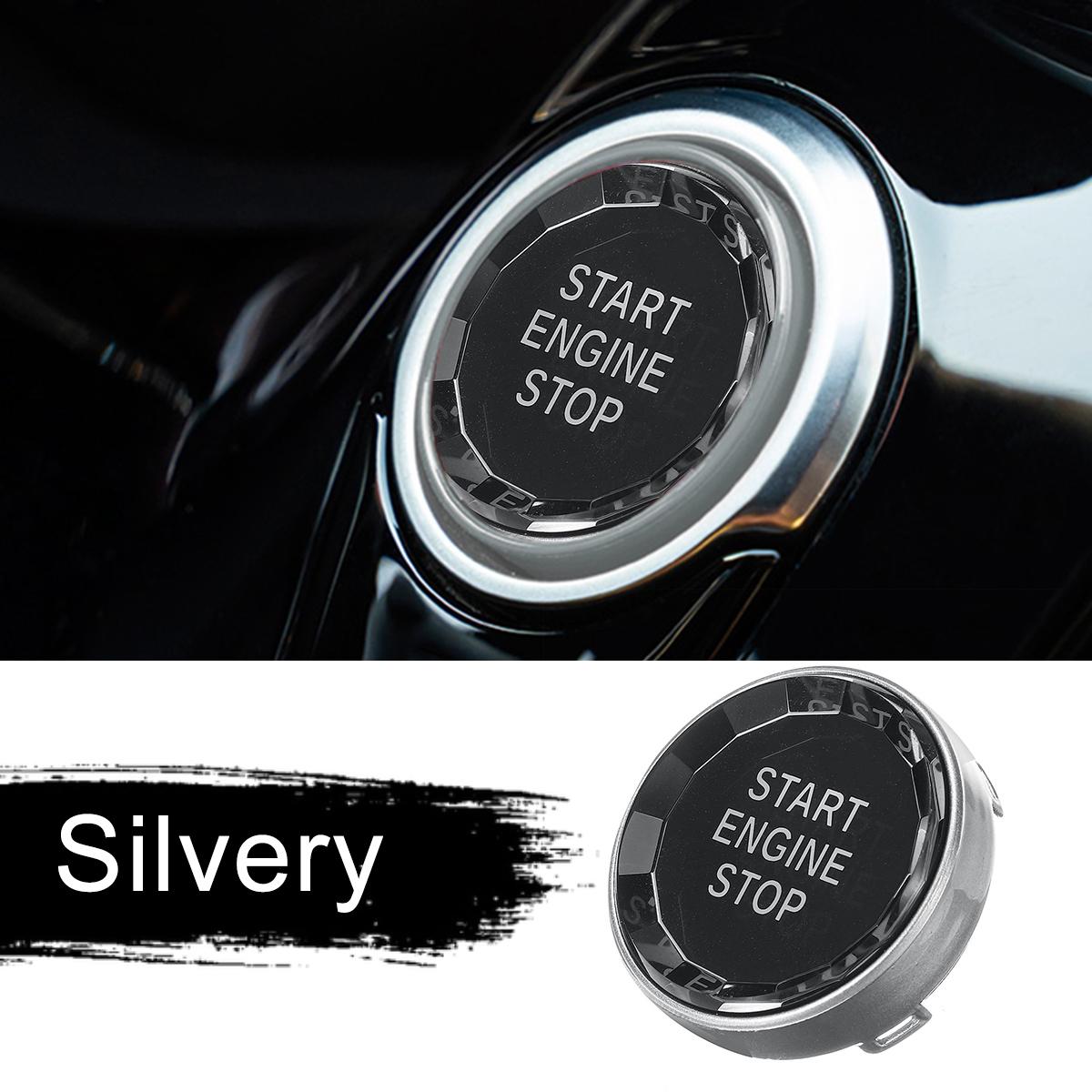 Car styling for BMW E Chassis E90 E91 E92 E93 E60 E84 E83 E70 E70 E71 E72 ENGINE START STOP switch buttons Replace Cover: Silver