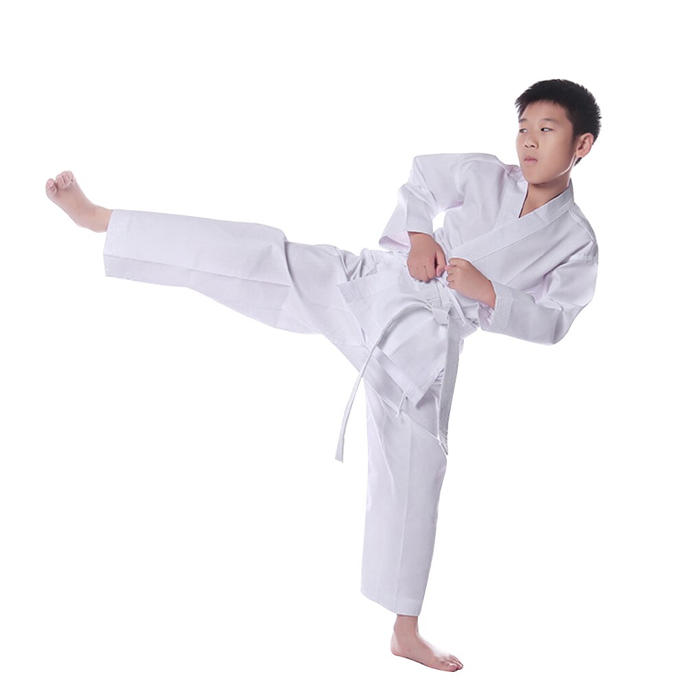 White Karate Uniform Belt Belt Taekwondo Suit Adult Children Women Men Kung Fu Training Workout Clothes