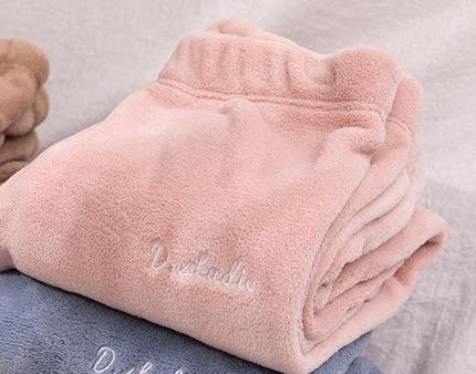 Casual Vrouwen Brief Lounge Wear Oversize 3XL 5XL Flanel Warme Bodems Winter Sexy Pyjamabroek Losse Dames Nachtkleding Bodem: Pink