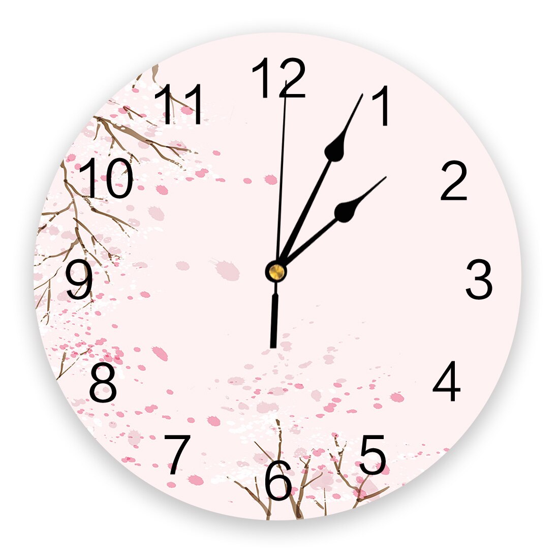 Horloge murale en pvc effet encre, motif plante et fleur, horloge numérique, décoration d'intérieur, décoration de salon moderne: Twb 00139 ckaz 1