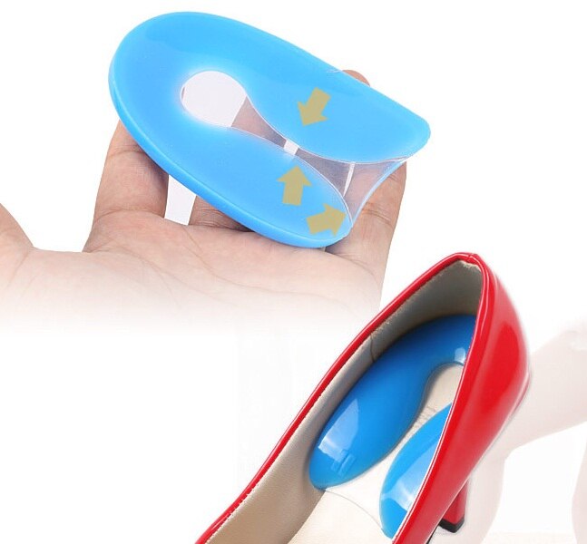 1Pair Foot Pain Relief Silicone Gel U-Shape Plantar Fasciitis Heel Protector Heel Spur Cushion Pad Shoe Insert Insole Men Women