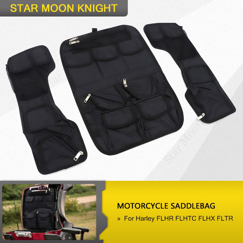 Motorcycle Black Saddlemen Saddlebag Tour Pack Lid Organizer for Harley FLHR FLHTC FLHX FLTR Road King Electra Street Road Glide