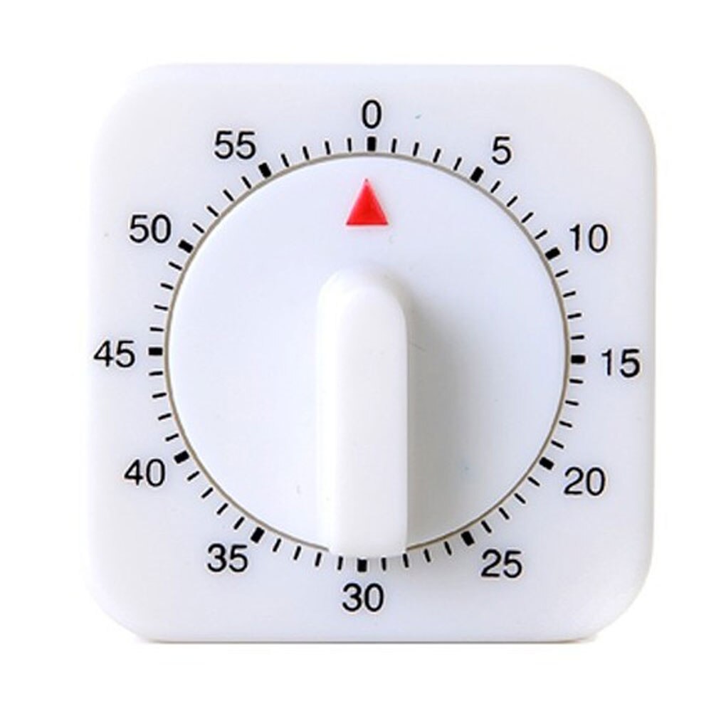 1pc 60 Minutes Kitchen Timer Count Down Alarm Reminder White Square Mechanical Timer Kitchen Baking Time Control Tools: Default Title