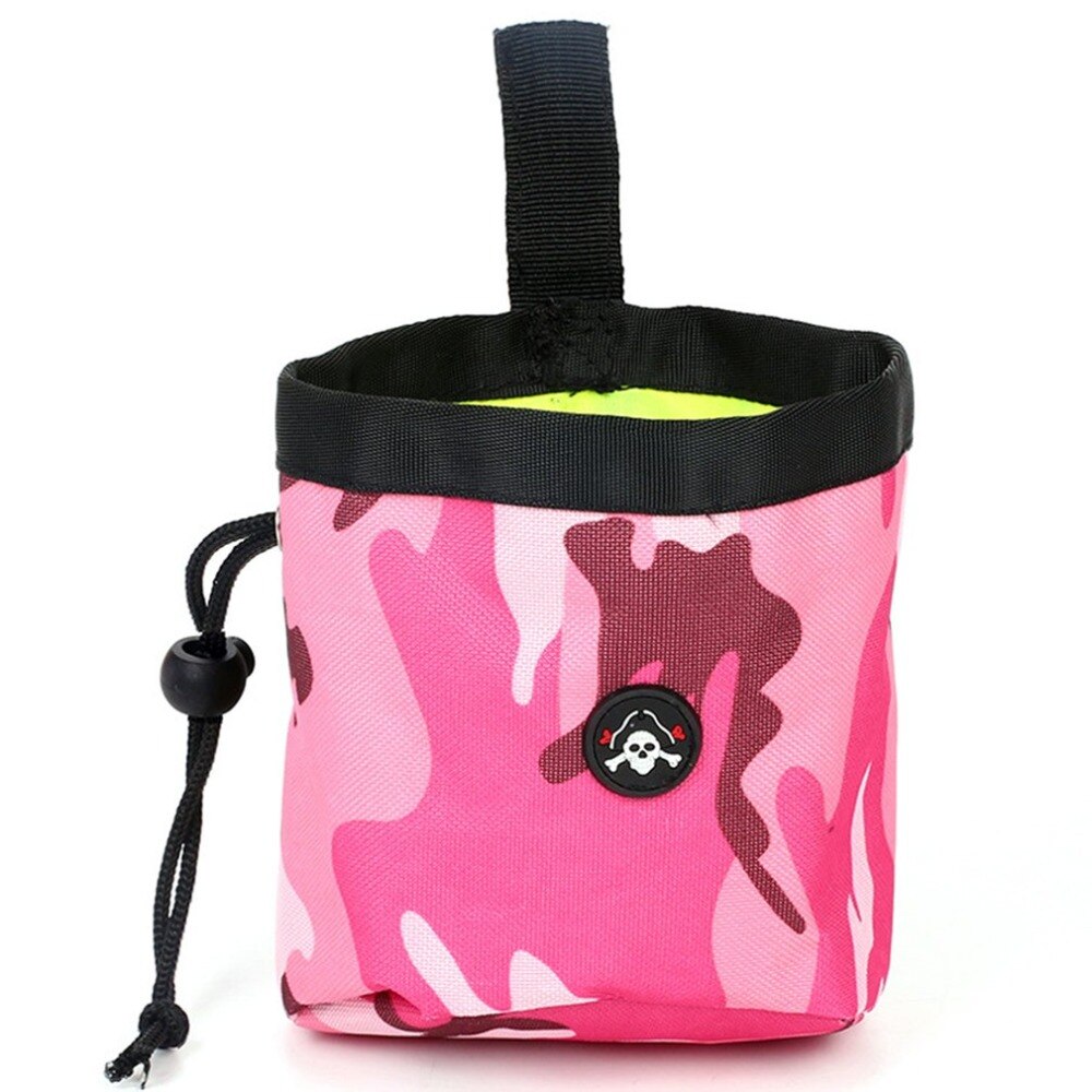 Portable Dog Training Pouch Pet Treat Bag Doggie Pet Feed Storage Pocket Snack Reward Waist Bag Outdoor Travel Dog Accessories: Pink