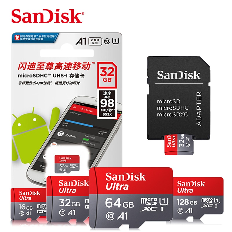 Sandisk Ultra mikro SD 64GB 128 GB 256GB 400GB 16G 32GB karta Micro SD SD/TF karta pamięci Flash 32 64 128 gb microSD na telefon