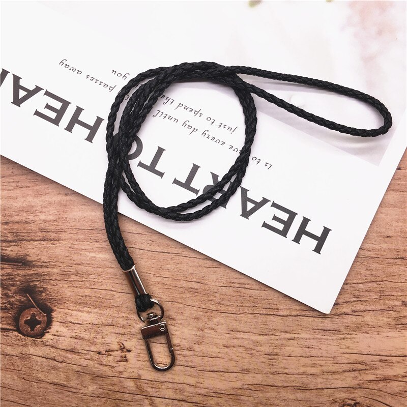 10pcs/lot Neck Lanyard Braided Necklace String Strap for Student Staff Work Card Holder USB Holder ID Pass Card Badge Holder