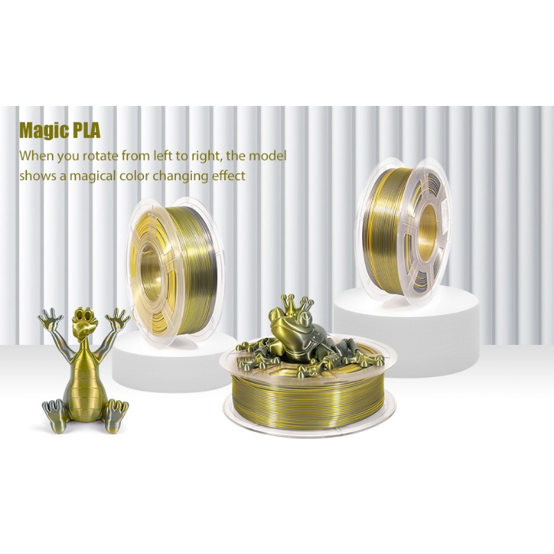 Filamento di seta PLA a dovuto colori 1kg fascio da 1.75mm, filamento a doppio colore, filamento 3D di coestrusione, cambio colore PLA di seta ogni pollice