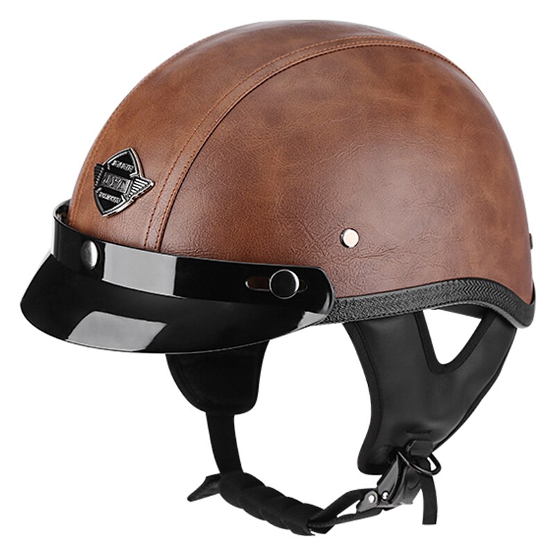Retro and Vintage Half Open Face DOT Approved Motorcycle Helmet for Man and Woman: 8 / L