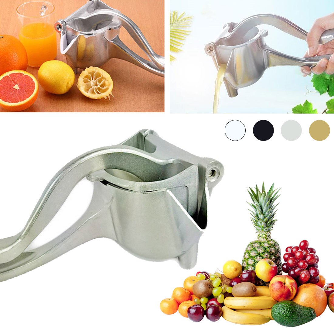 1Pcs Aluminium Handleiding Fruit Juicer Citroen Watermeloen Granaatappel Oranje Fruit Huishouden Squeezer Tool Keuken Accessoires