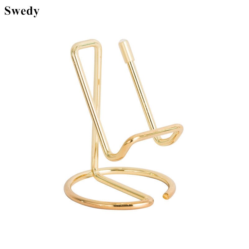 Metal Desk Mobile Cell Phone Holder Stand Table Bracket Tablet Mobile Phone Holder Stand: Gold