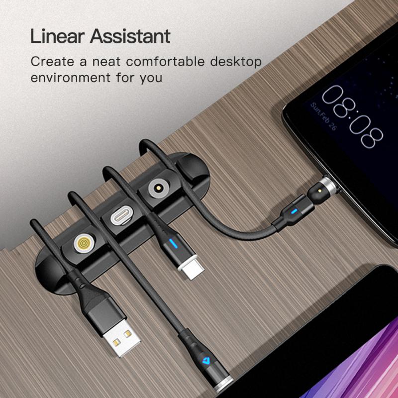 Cables Organizer Magnetic Cable Management USB Cables Holder Silicione Flexible Desktop Clips Mobile Phone Accessories