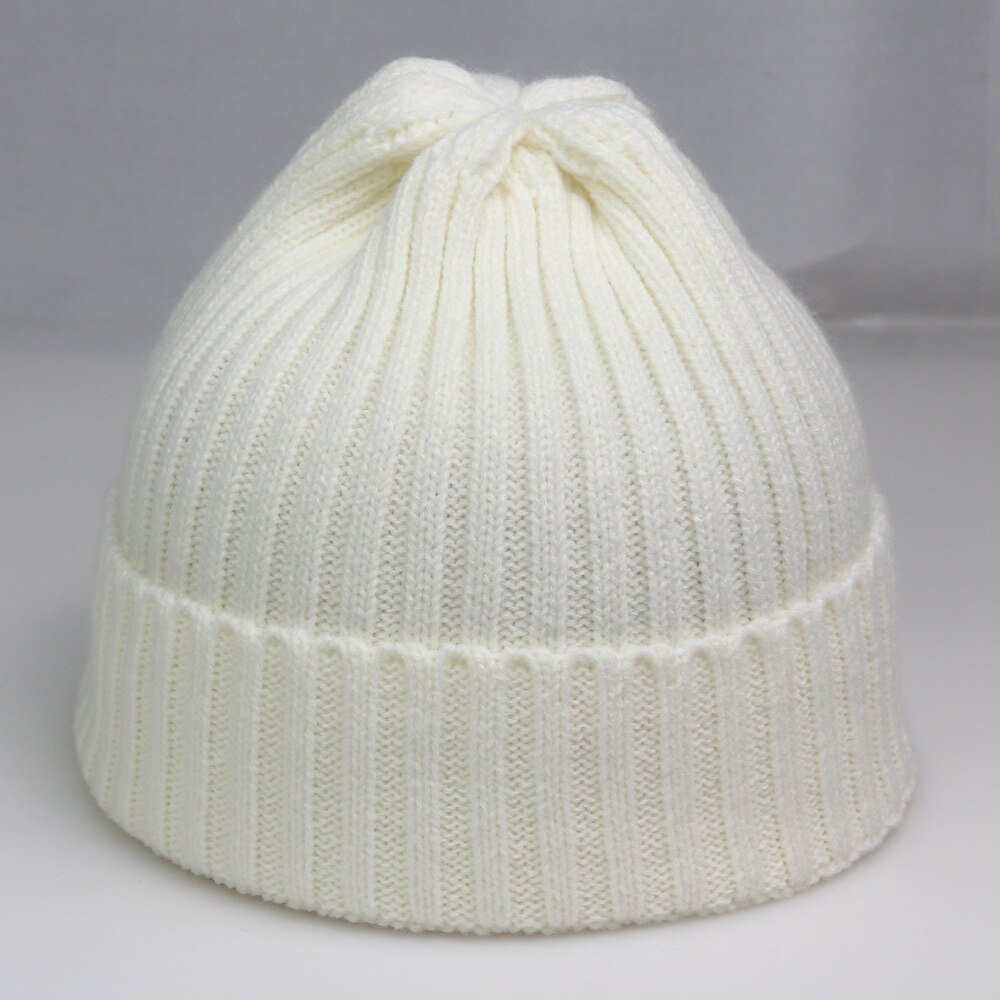 Jasny zwykły czapka dzianinowa zimowe damskie czapki puste szydełkowe paski Skullies czapka neonowy żółty gorący różowy szary biały: biały