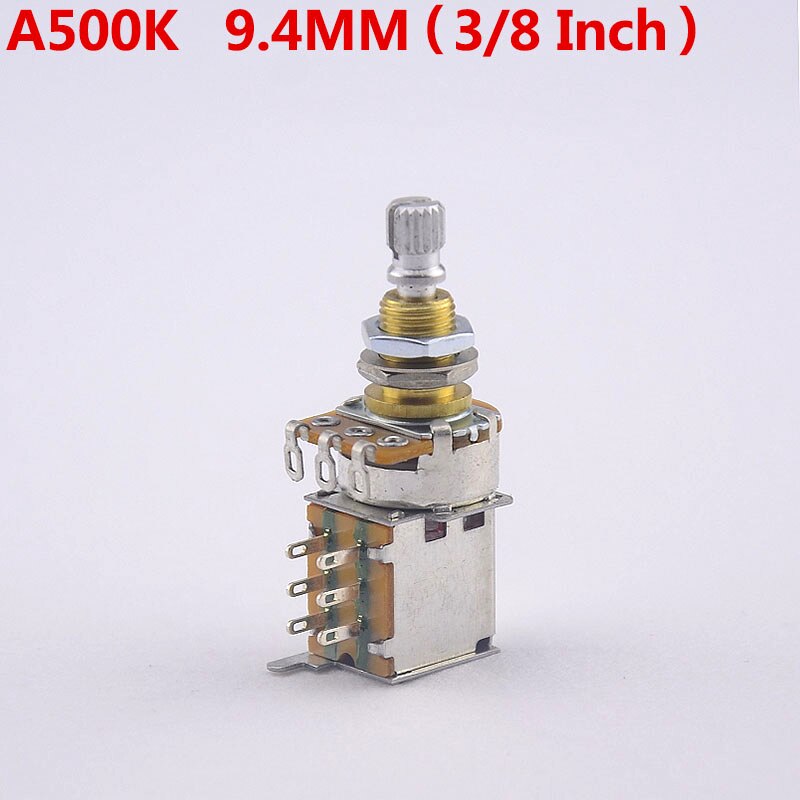 【Made in USA】1 Piece Brass Shaft Push Push Pot Potentiometer For Electric Guitar A250K/B250KA500K/B500K: M9.4  A500K