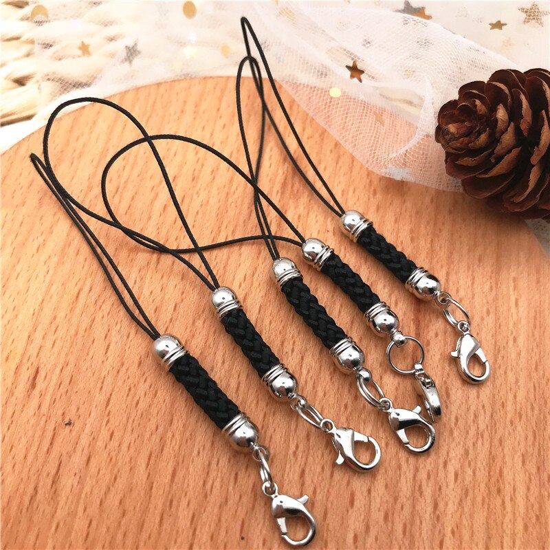 5pcs Lobster Clasp Lanyard Mobile Straps Cord Phone Lariat Charm Nylon Key Ring Chain Craft pendant diy jewelry accessories