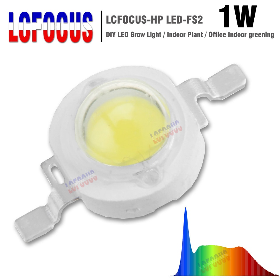 Led kweeklamp 1w volledig spectrum 380-840nm 45 mil cob smd diode lamp voor kamerplanten groenten fruit bloemen kweken