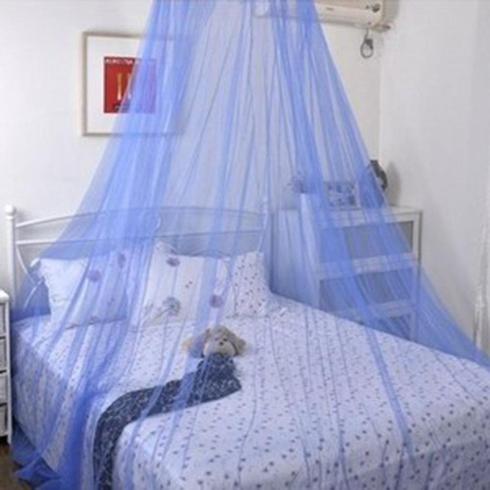 Hengende barn baby sengetøy kuppel seng baldakin bomull myggnett sengetrekk gardin for baby barn lesing leker hjemmeinnredning: Blå