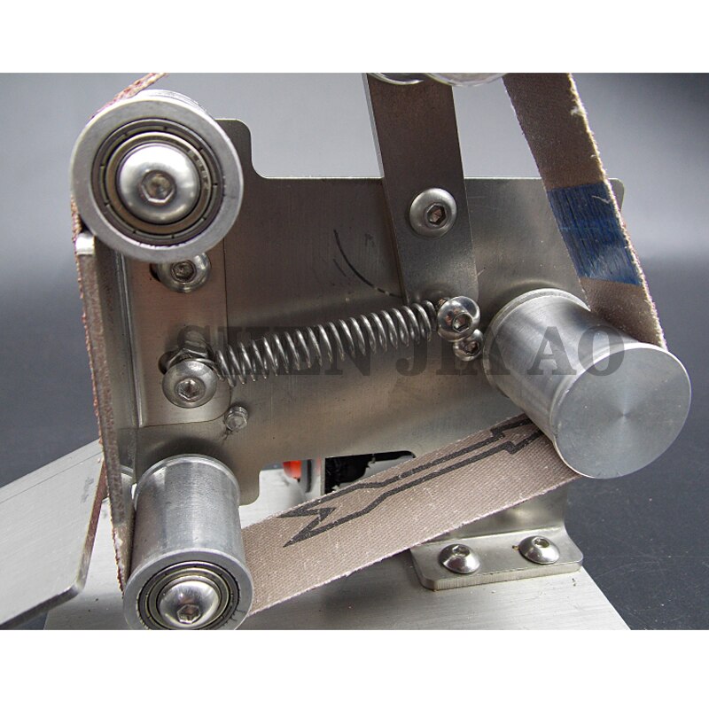 Small Mini Belt Machine Stainless Steel DIY Belt Grinding And Polishing Machine Desktop Fixed Angle Sharpening Machine 110-220V
