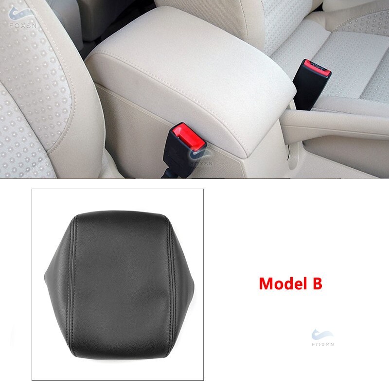 Garniture de boîte d&#39;accoudoir de commande centrale en cuir microfibre, accessoires de voiture pour VW Touran 2006 2007: B Black
