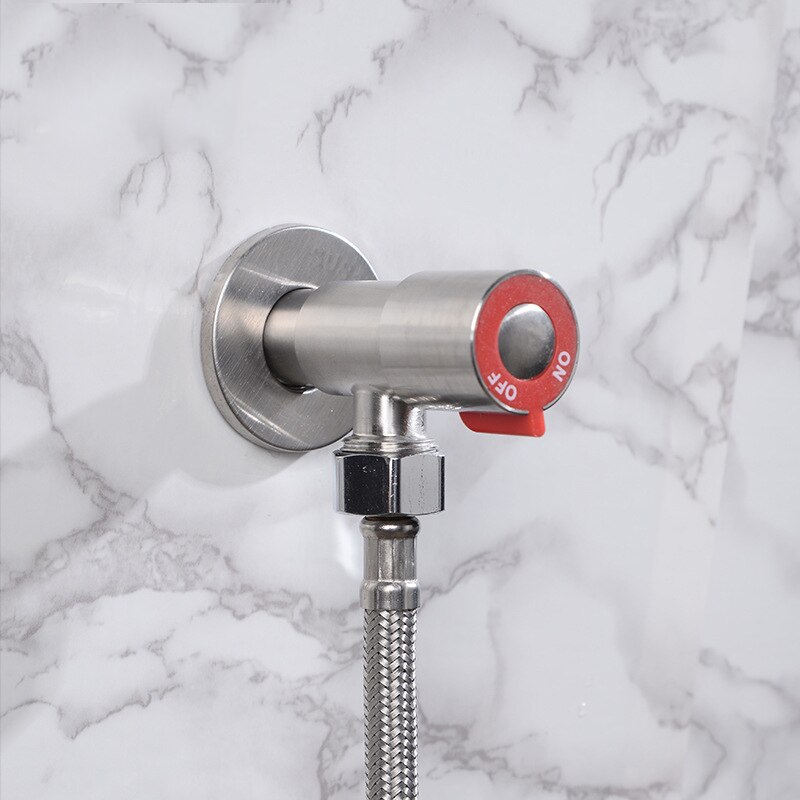 Stainless Steel G1/2 Thread Angle Valve Cold or Water Triangle Valve Filling Valve Toilet Sink Water Heater Bathroom Tool